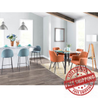 Lumisource CH-ANDRW BK+O2 Andrew Contemporary Dining/Accent Chair in Black with Orange Fabric - Set of 2